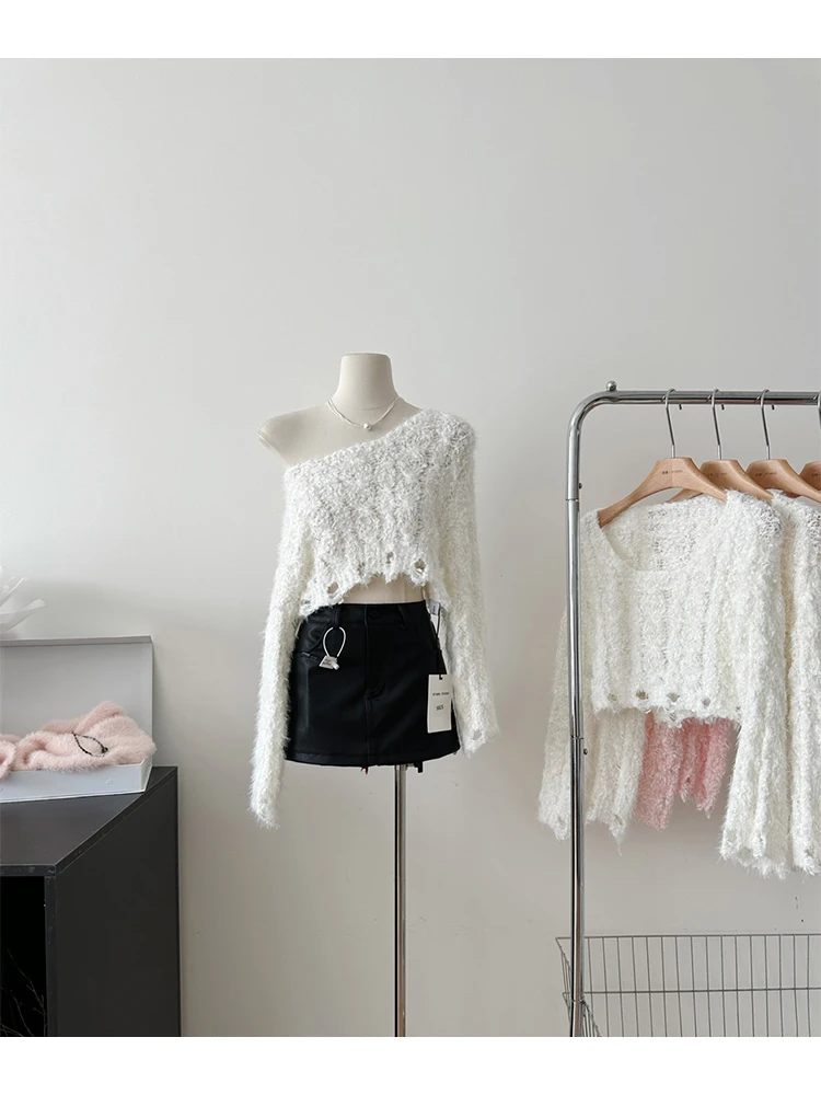 Женский вязаный пуловер в стиле Харадзюку