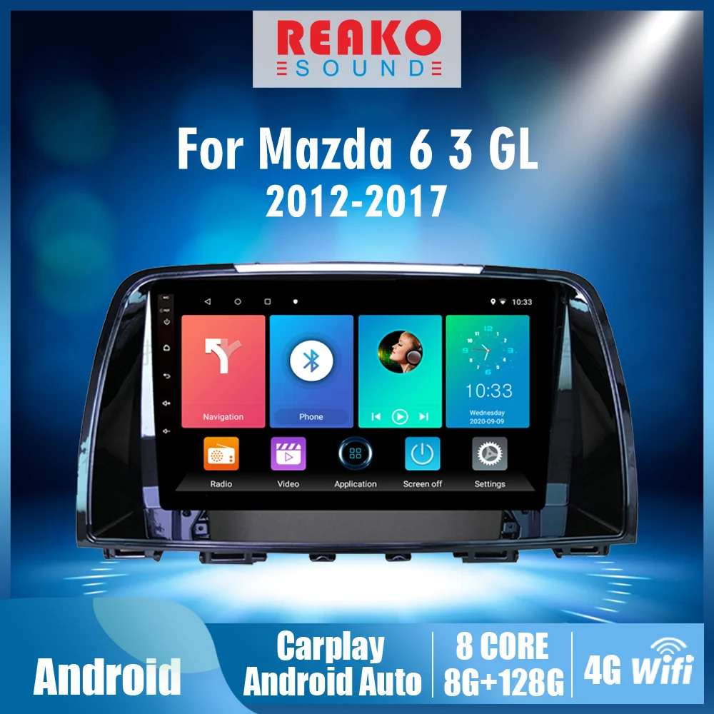 

Для Mazda 6 3 GL GJ 2012 - 2017 2 Din Android 4G Carplay Радио стерео WIFI GPS навигация мультимедийный плеер авторадио