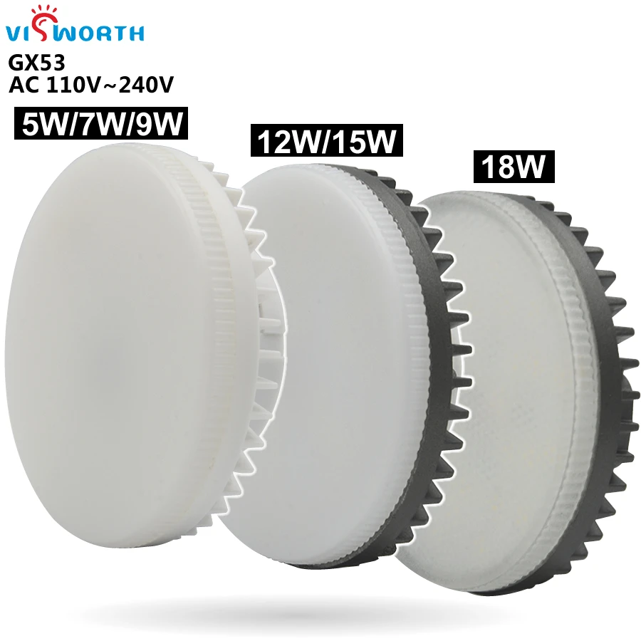 

VisWorth Светодиодная лампа GX53 теплый/холодный белый 5-18 Вт