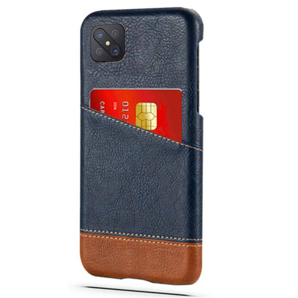 

Slim Case Card Slot Holder Mixed Splice PU Leather Case for OPPO Reno4 Lite Case Cover On Reno 4Lite 4 Light 6.43'' Funda Coque