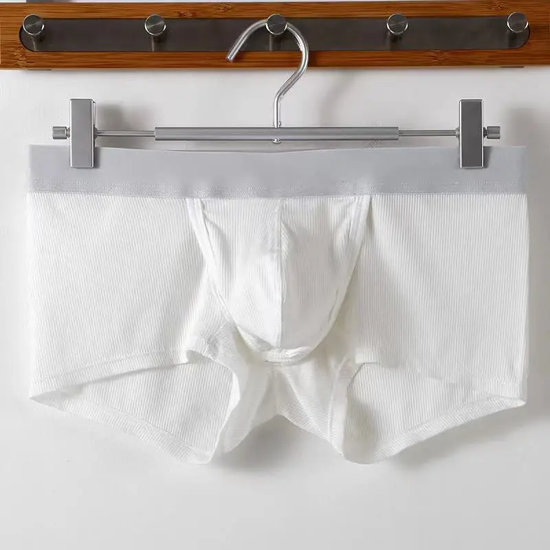 Men's Threaded Breathable Comfort Boxer Pants U Convex Pouch Bag Design Boys Panties