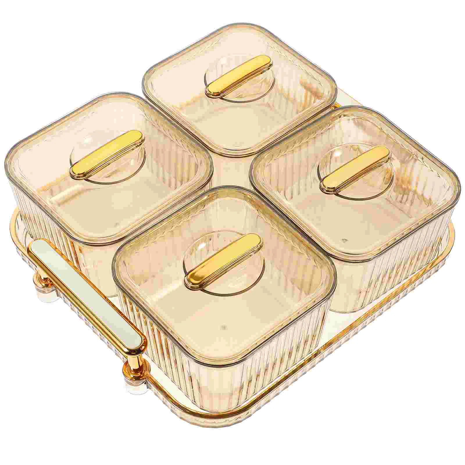 

Dry Fruit Tray Lid Divided Snacks Dish Appetizer Serving Plate Tray Party Wedding Nuts Plate Food Storage Box Containers