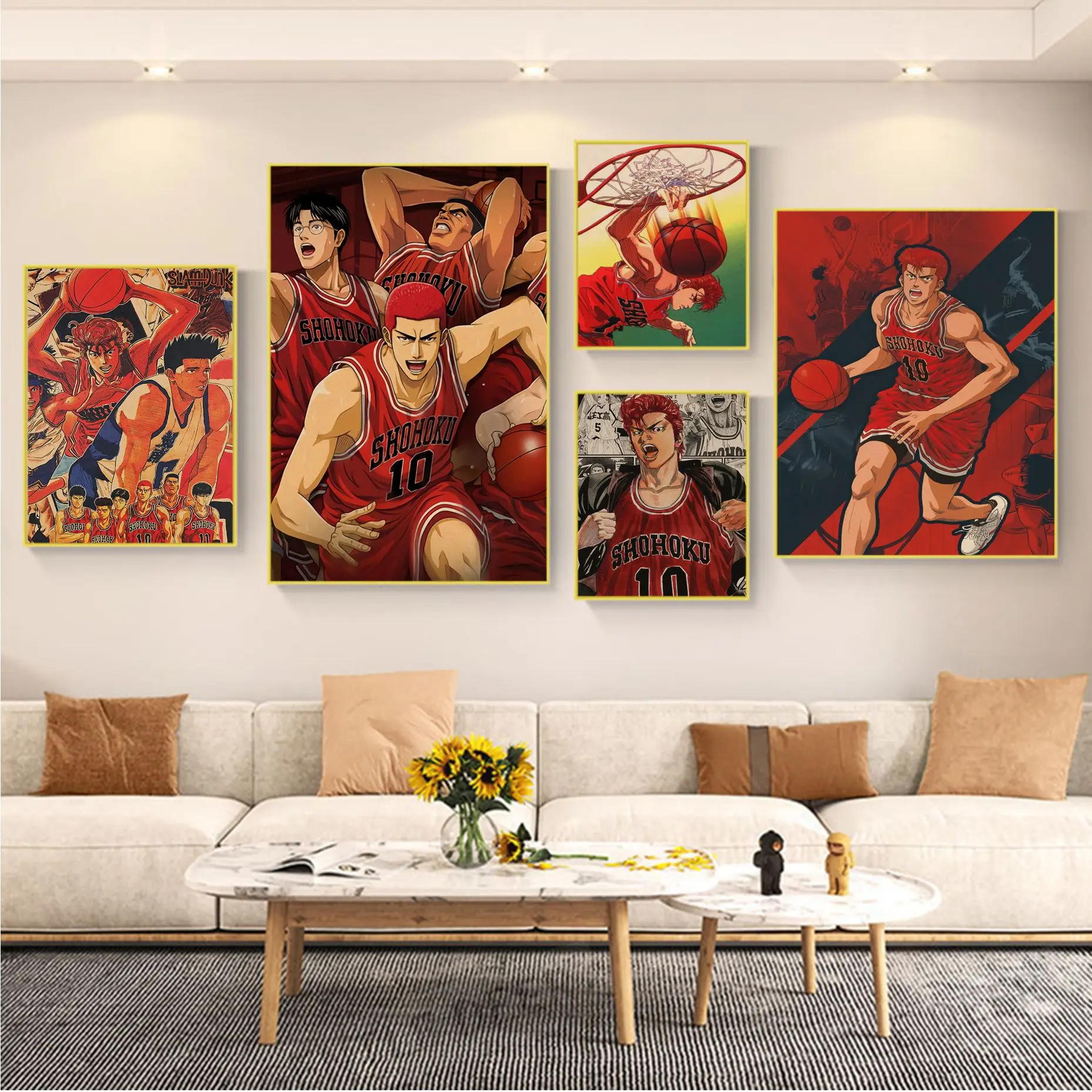 

Anime SLAM DUNK Movie Posters Retro Kraft Paper Sticker DIY Room Bar Cafe Wall Decor