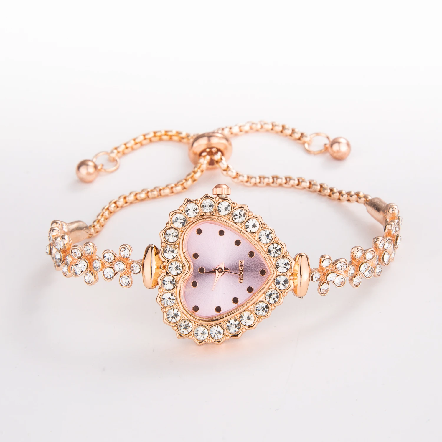 Cute Luxury Bracelet Watch for Women Diamond Heart Crystal Fashion Quartz Wristwatches for Ladies Womans Gifts relógio feminino
