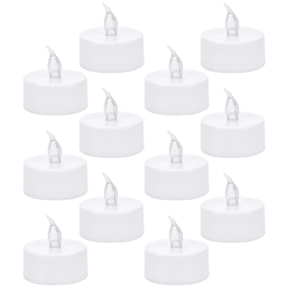 

12 Pcs Cool LED Lights Lamps Household Tea Candles Flameless Plastic Tealight