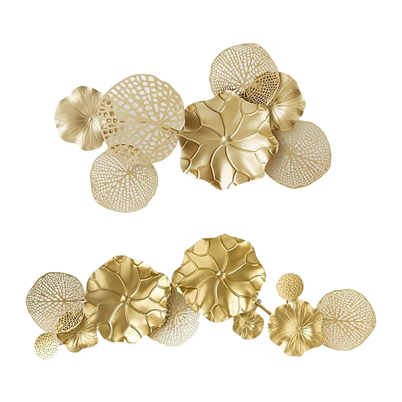 

Modern Lotus Leaves Sculpture Ornament Home Indoor Display Artwork Leaf Metal Wall Decor for Background Dining Room Farmhouse