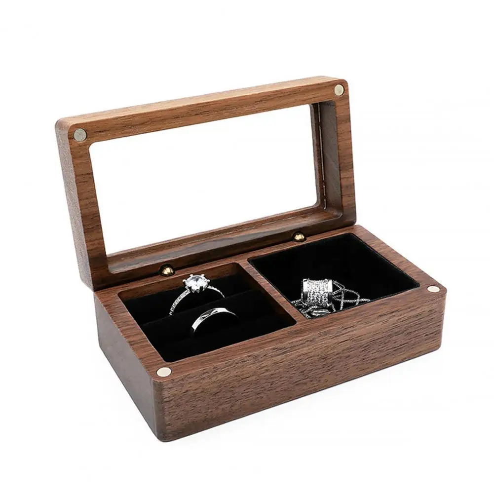 

Travel Jewelry Box Dustproof Multipurpose Wood Rings Earrings Mini Jewelry Case for Girls