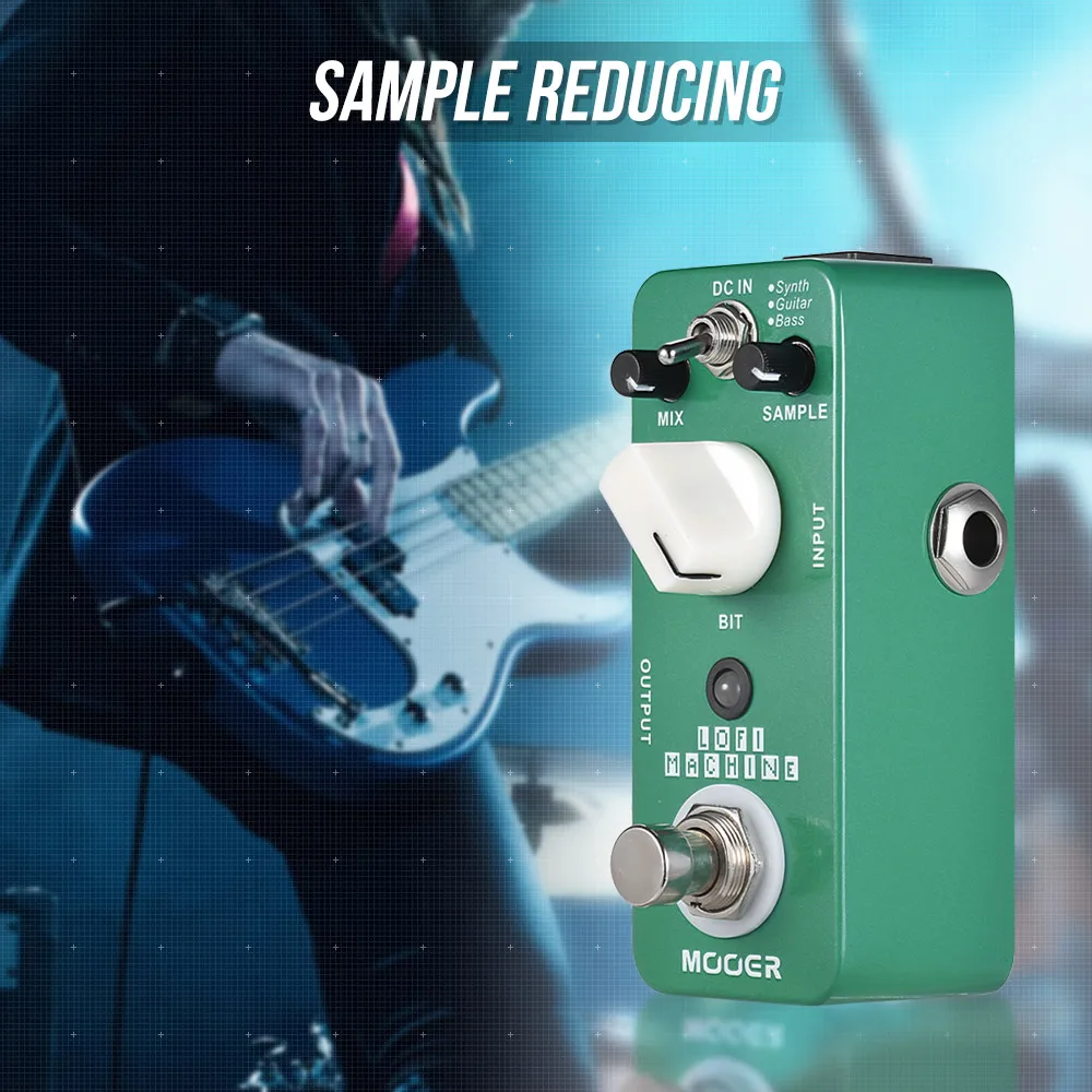 Фото Гитарная педаль эффектов Mooer Lofi Machine Sample Reducing, 3 режима, True Bypass, цельнометаллический корпус, аксессуары для гитары №4