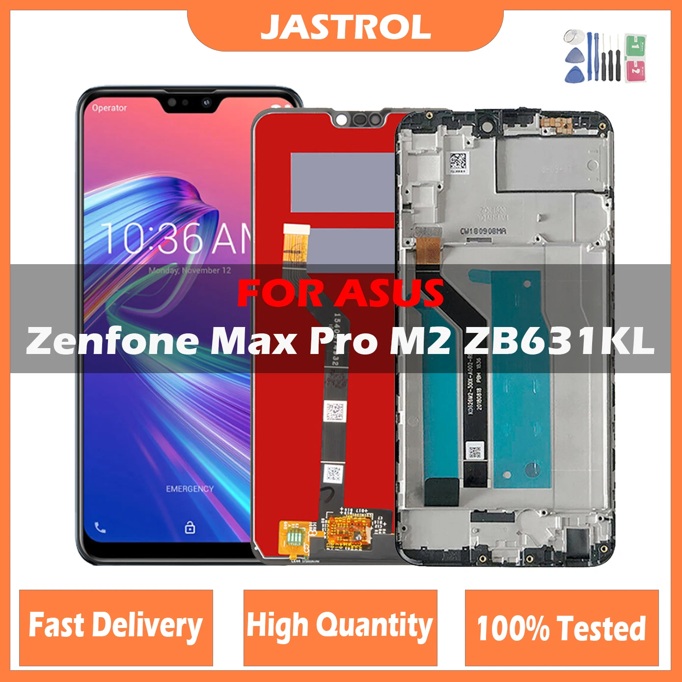 ЖК-дисплей для Asus Zenfone Max Pro M2 ZB631KL, замена экрана ZB631KL, ЖК-дисплей Zenfone Max Pro M2 ZB631KL, ЖК-дисплей с рамкой