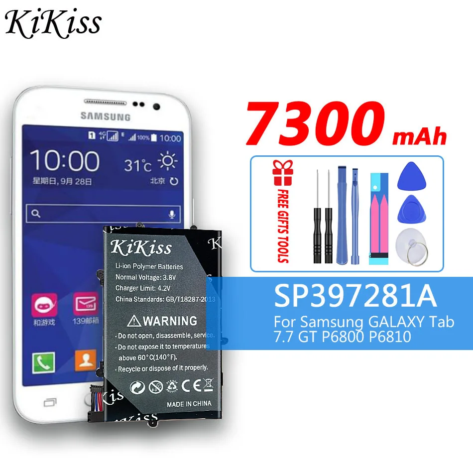 

Kikiss SP397281A 1s2p Tablet Battery For Samsung GALAXY Tab 7.7 P6800 P6810 GT-P6800 GT-P6810 Laptop Bateria Notebook Batterij