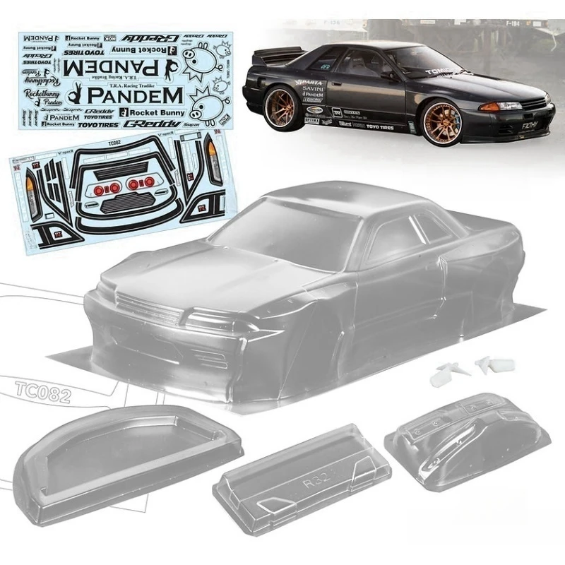 Shell W/rear Wing & Rear Mirror/light Buckles And Color Sticker Decals
