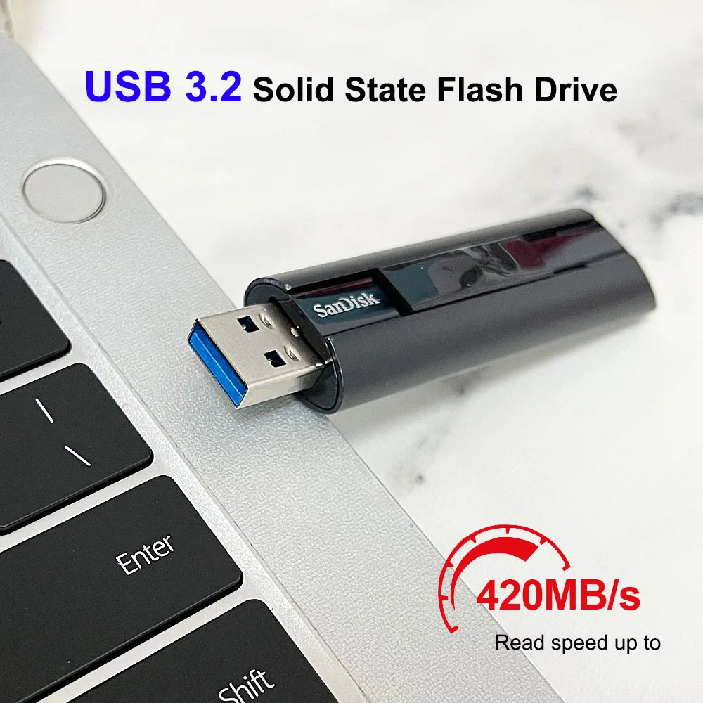 SanDisk Extreme PRO USB 3 2 Gen 1 твердотельный накопитель 128 ГБ 256 512 ТБ флешка высокая скорость