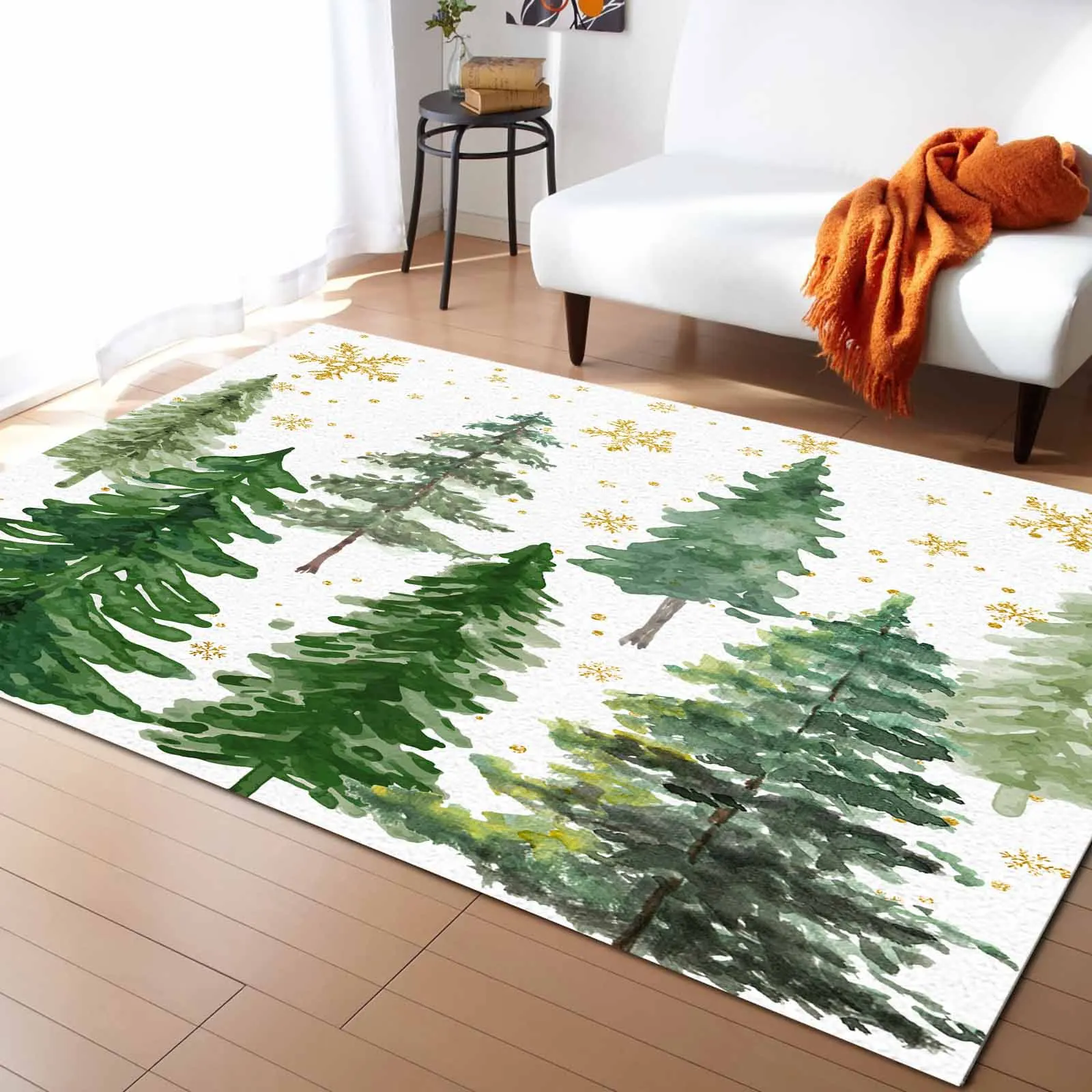 Рождественская зеленая рождественская елка напольный коврик для гостиной