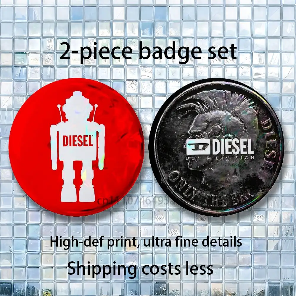 Набор из 2 эмалевых значков B-Brand D-Diesel: Эстетичные круглые броши, модные сувениры, коллекционные товары, декор для одежды (art.: 3920dc6bd4ec3) - 3920dc6bd4ec3