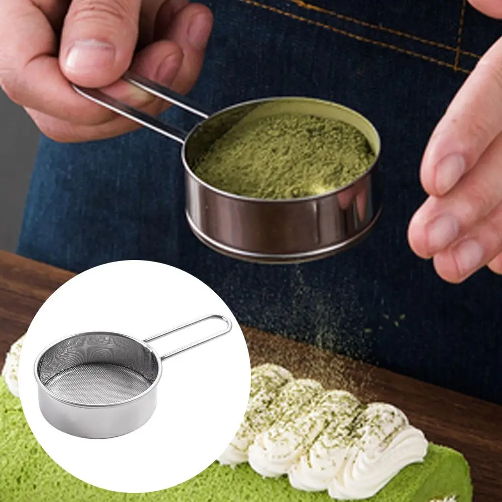 

Stainless Steel Powder Flour Sieve Cup Mesh Strainer Baking Kitchen Gadget Tool Hand-held Icing Sugar Cocoa Powder Strainer