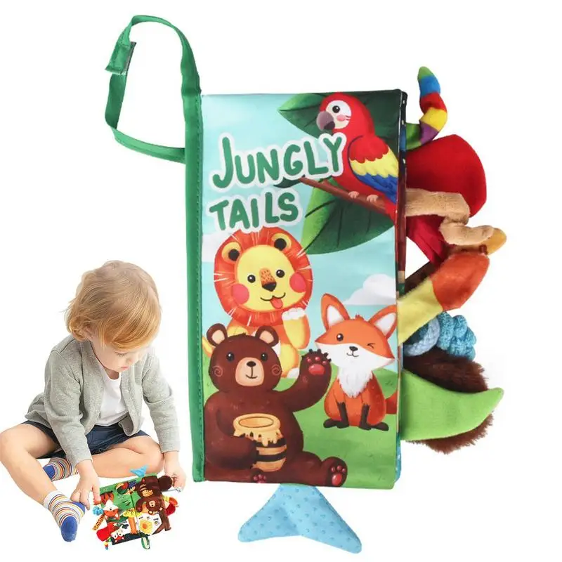 

Soft Cloth Books Fish Tails Teething Toys Soft Cloth Crinkle Toddler Books Early Education Farm Toy Teether Touch Feel Books
