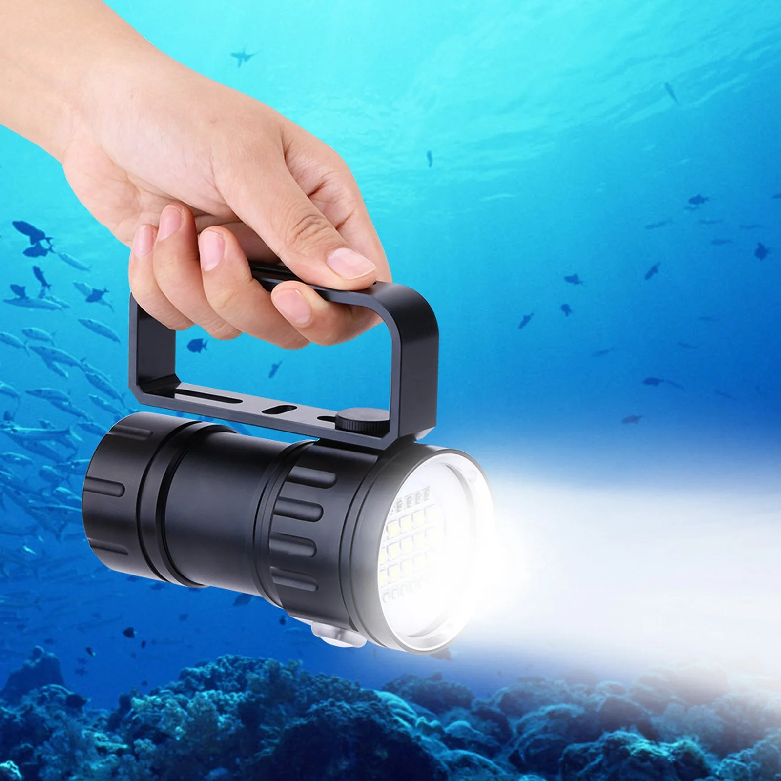 

IPX8 18000lm 500M Powerful Led Flashlight Waterproof Lamp Light Underwater Portable Searchlight Hunting Camping Outdoor Lighting