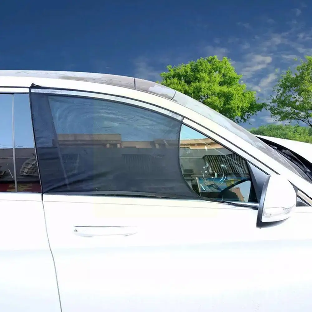 

Car Front Rear Side Sunshade Black Mesh Sun Visor Shade Covers Universal Insulation Heat Anti-mosquito X0X6
