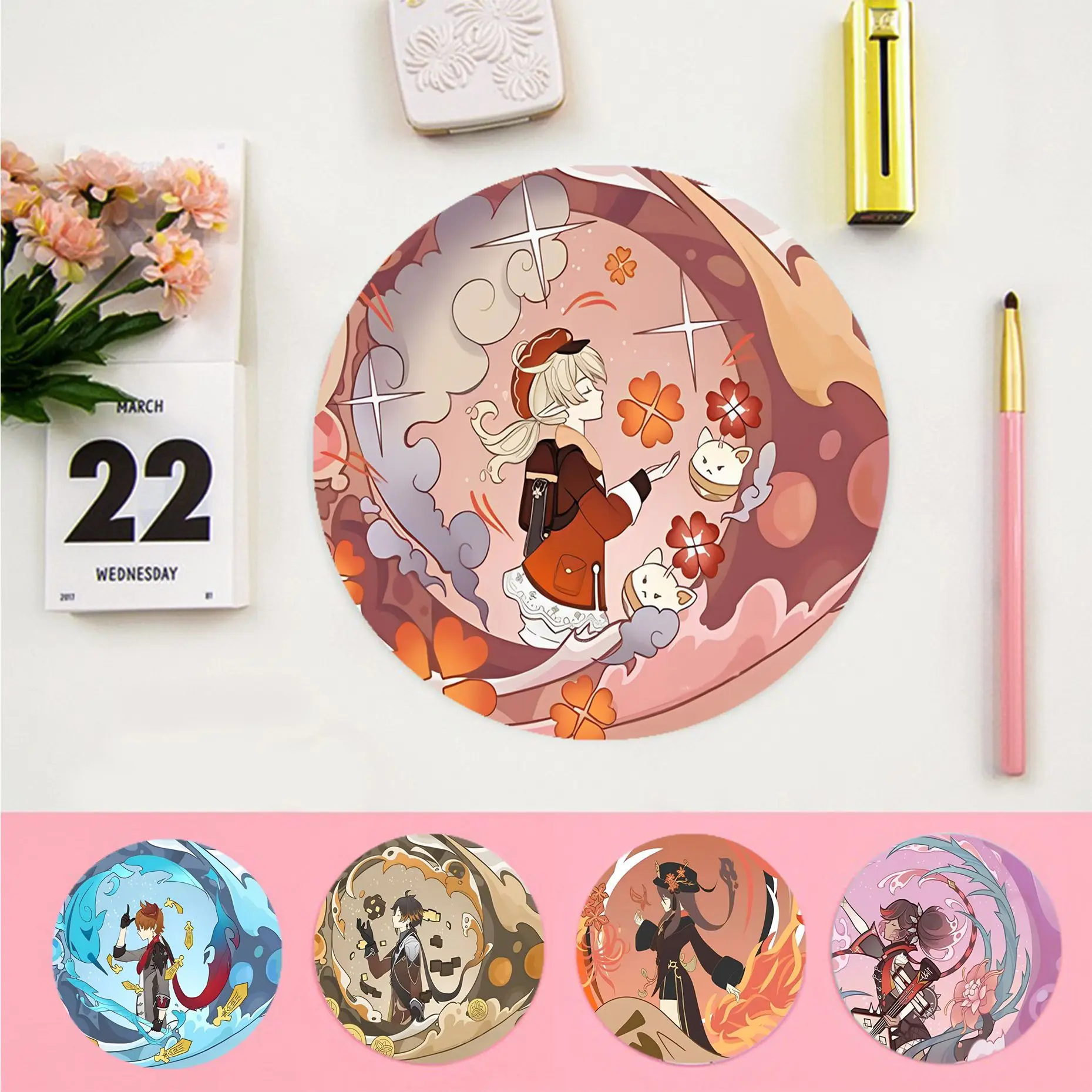 

Genshin Impact Service Rubber Small Keyboard Mat Table Mat Students Cabinet Gamer Desktop Mousepad Cup Mats For Teen Girls