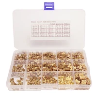 400pcs nuts m2 m3 m4 m5 brass female thread knurled threaded insert round injection moulding knurled nuts assortment kit