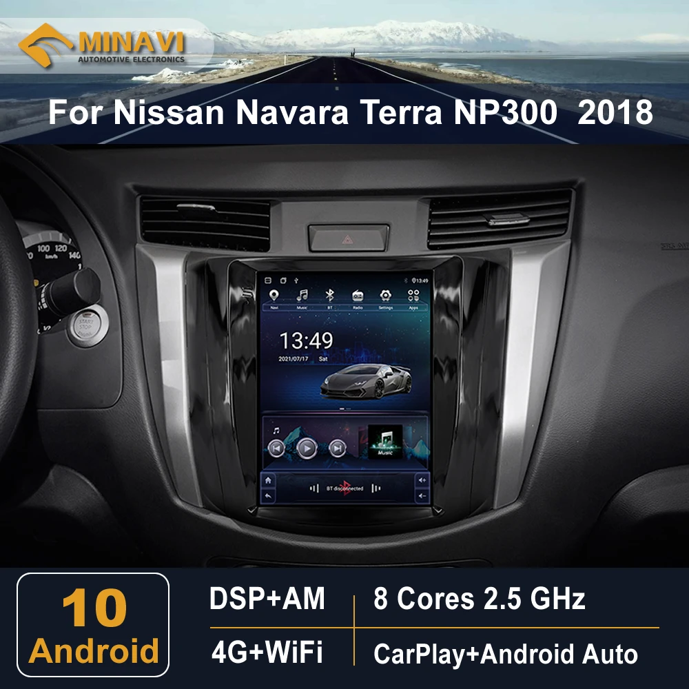 Вертикальный экран 9 7 дюйма Telsa для Nissan Navara Terra NP300 2018 автомобильное радио