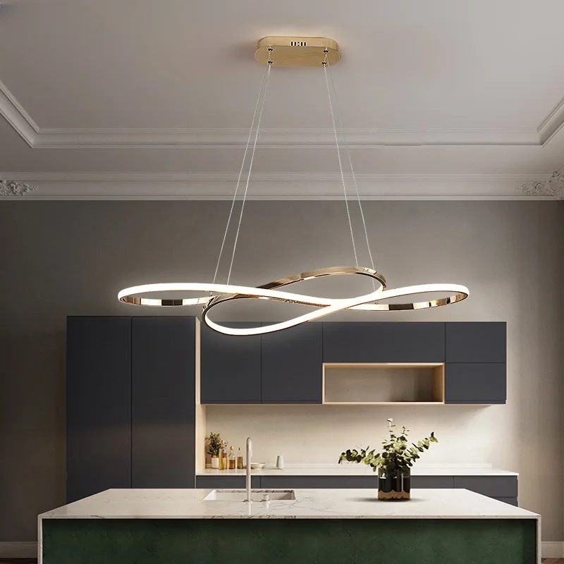 

Contemporary Irregular LED Chandelier Aluminum Acrylic Ceiling Lamp for Dining Room Restaurant Suspension pendant light