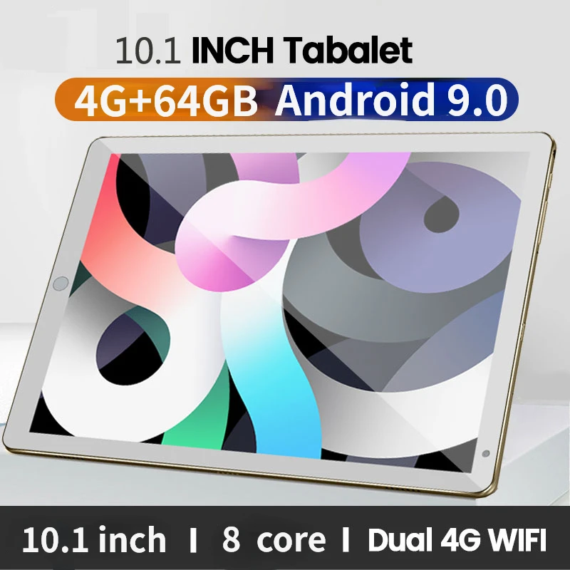 Bluetooth Android 9.0 tablet 10.1 Inch 8 Core 4G Network RAM 4GB+ ROM 64GB Tablet PC 1280*800 IPS  Dual SIM Dual Camera