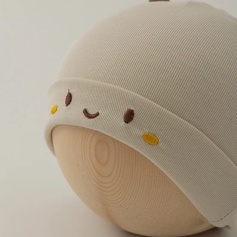 Детская осенняя дышащая шапочка из чистого хлопка с шинами для новорожденных