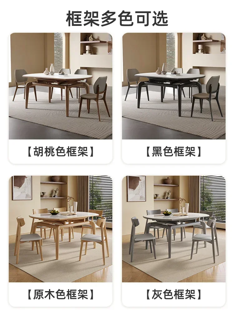 Обеденный стол из массива дерева каменная плита выдвижной квадратный и круглый