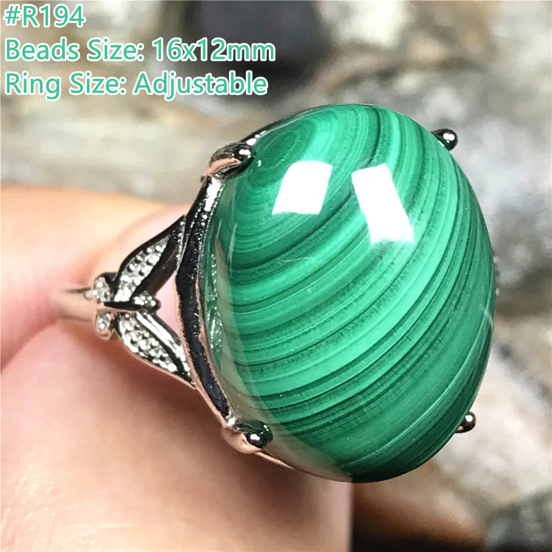 Кольцо с натуральным зеленым малахитом хризоколлой для женщин и мужчин подарок