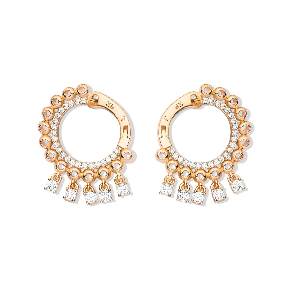 

Dckazz High-quality Drop Earring Luxurious Novel Inlay Full Natural Zircon Earrings Woman Fashion Jewelry 585 Rose Gold Color