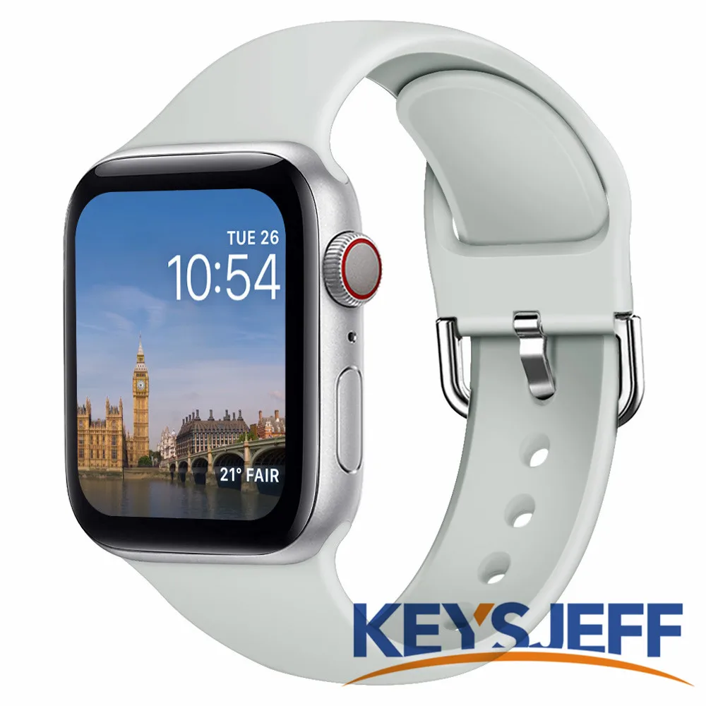 

Ремешок силиконовый для IWatch Series 7 SE 6 5 4 3, мягкий сменный Браслет, совместимый с Apple Watch, 41 мм 45 мм 44 мм 40 мм