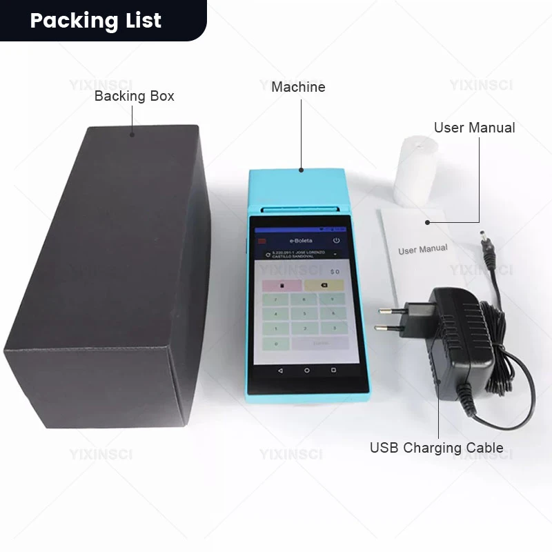 Новый PDA Android 8 1 POS терминал портативный принтер Термальная машина платеж чеков 58