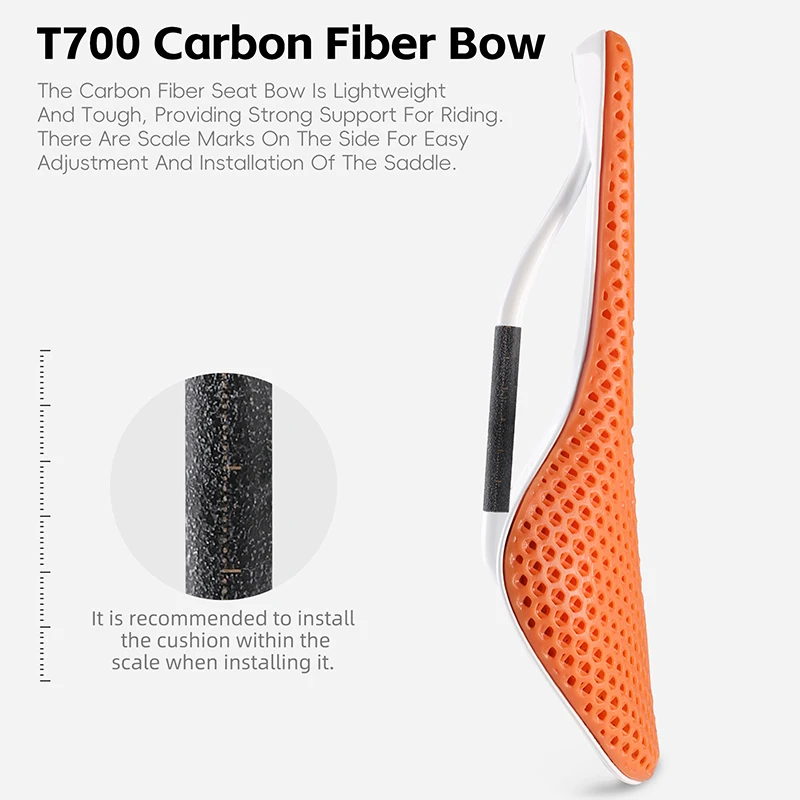 Велоседло WEST BIKING Full T700 из углеродного волокна белое амортизирующее Сетчатое