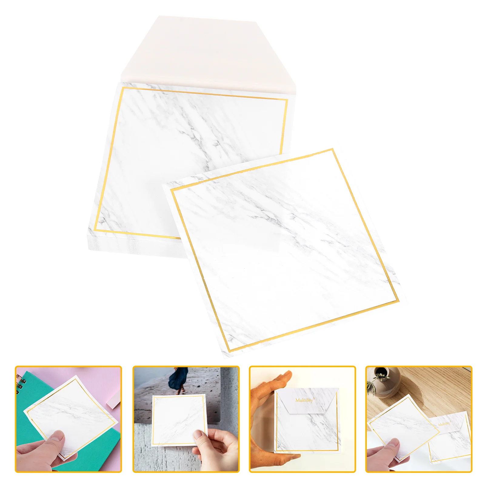 

Memo Note Notepad Pad3X5 Notebooks Adhesive Notepads Marble Paper Message Notes Sticky Desk Self Office Meeting Book Sticker