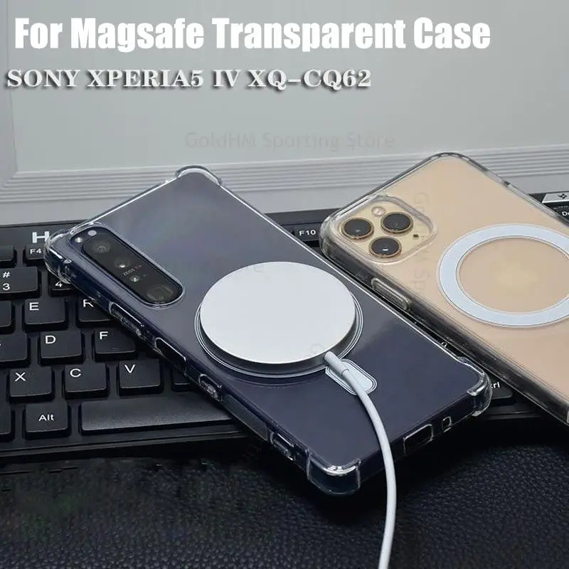 Funda For Sony Xperia 1 10 V For Magsafe Magnetic Transparent Case For Xperia 1 5 IV 1 III 1 II Wireless Charger Magsafing Cover