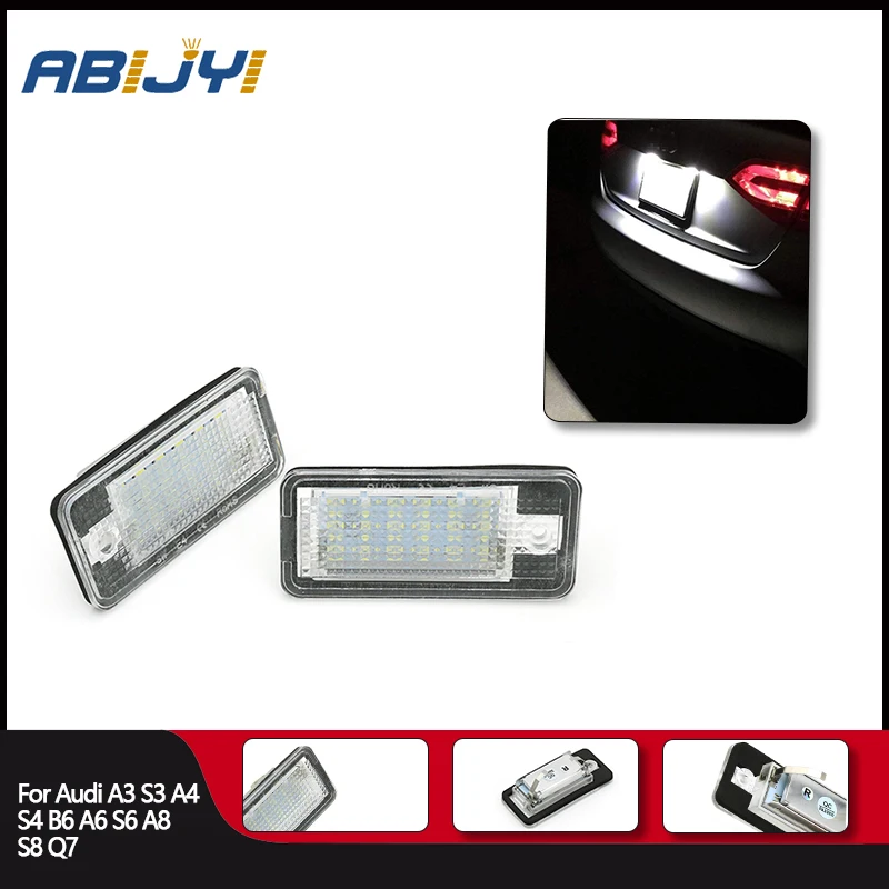 

For Audi A3 S3 A4 S4 B6 A6 S6 A8 S8 Q7 LED License Plate Light Lamp 12V Car Lighting 8E0807430A 8E0943021B