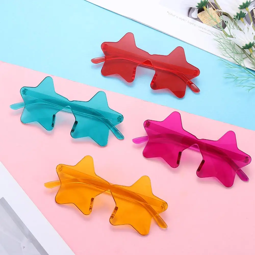 

Unique Transparent Frameless Sunglasses Rimless Star Shape Sunglasses Pentagram Sunglasses for Kids Women