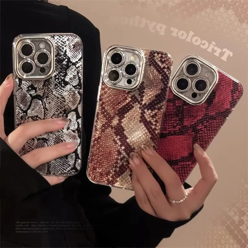 Новый чехол для телефона iPhone 16 Pro 15 plus с узором питона 14 pro max пленка объектива 13 12