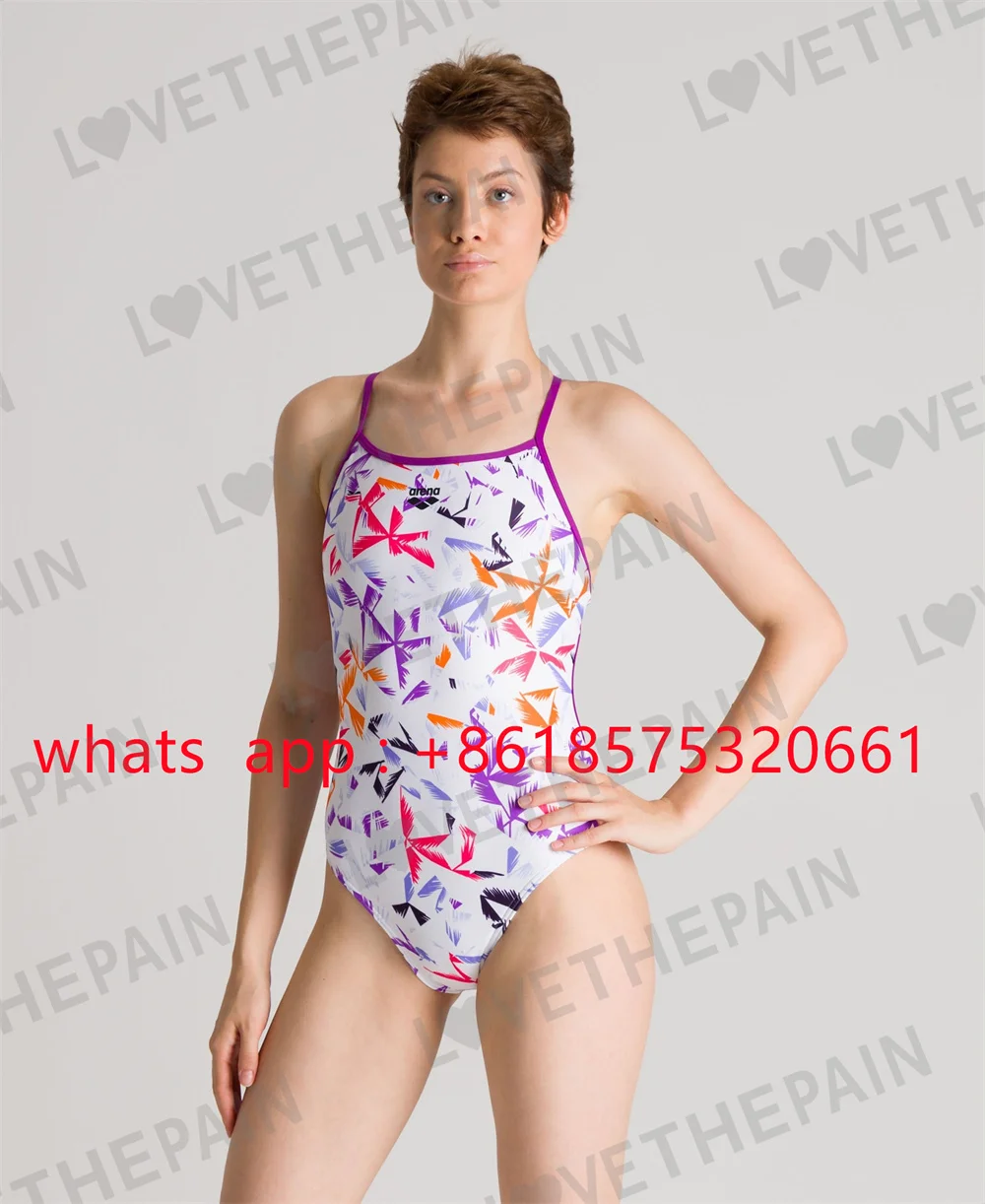 

Women's One Piece Swimsuit Pro Competition Training Swimwear Summer Fashion Fitness Swimsuit Thin Shoulder Strap Open Back