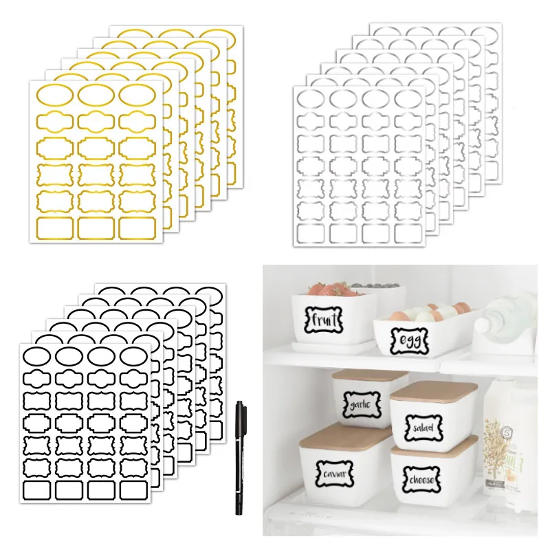 

PVC Self-adhesive Seasoning Jar Label Sticker Handwritten Transparent Removable Waterproof Oil-proof Spice Bottle Label Sticker