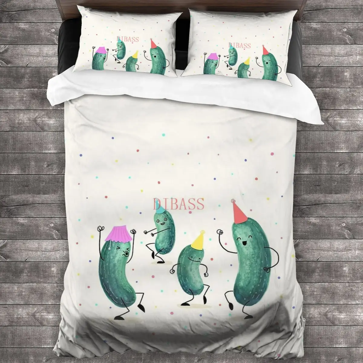 

Pickle Party! Soft Microfiber Comforter Set with 2 Pillowcase, Quilt Cover With Zipper Closure King Size Comforter Cover