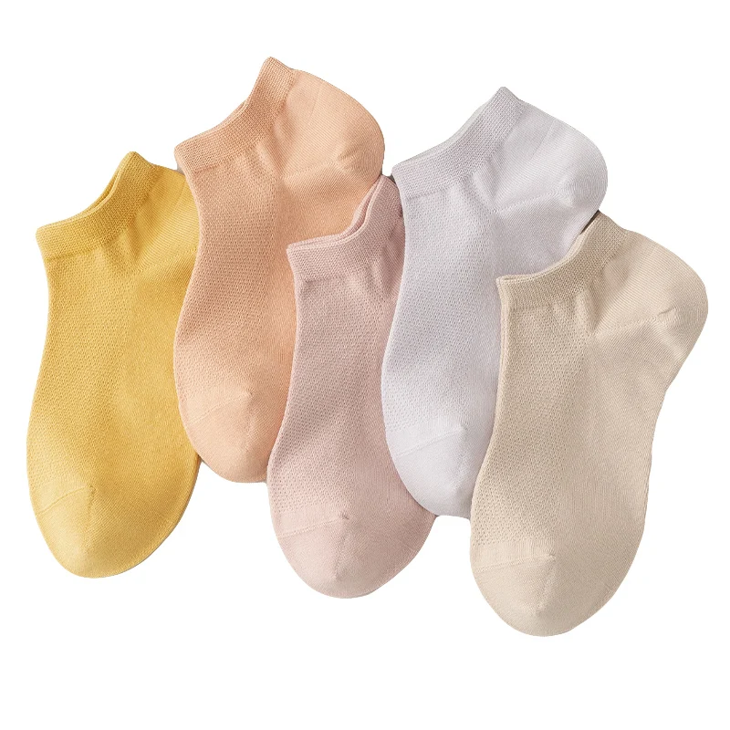 Женские носки до щиколотки весна-лето тонкие сетчатые для девочек простые