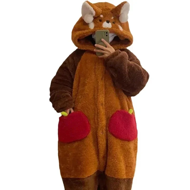 Прекрасный халат енота для взрослых пижамы домашняя одежда теплые из