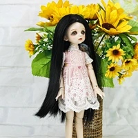16 bjd wigs hair diy dolls accesories high temperature fiber long straight natural color wigs for sdbjd dolls