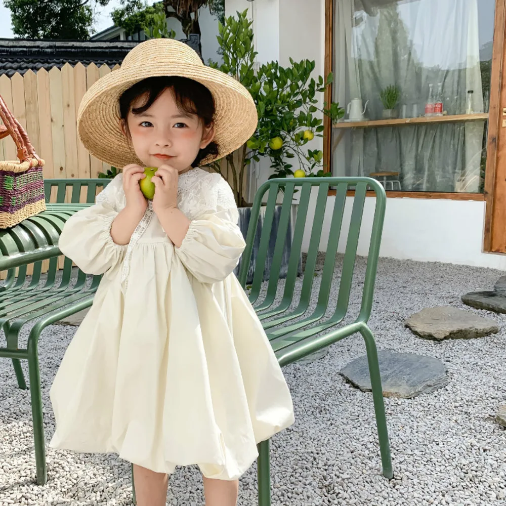 

Korean Children's Little Girls Clothing 2022 Spring Girls' Princess Dress Fluffy Baby Fairy Cute Frocks Soft Clothes