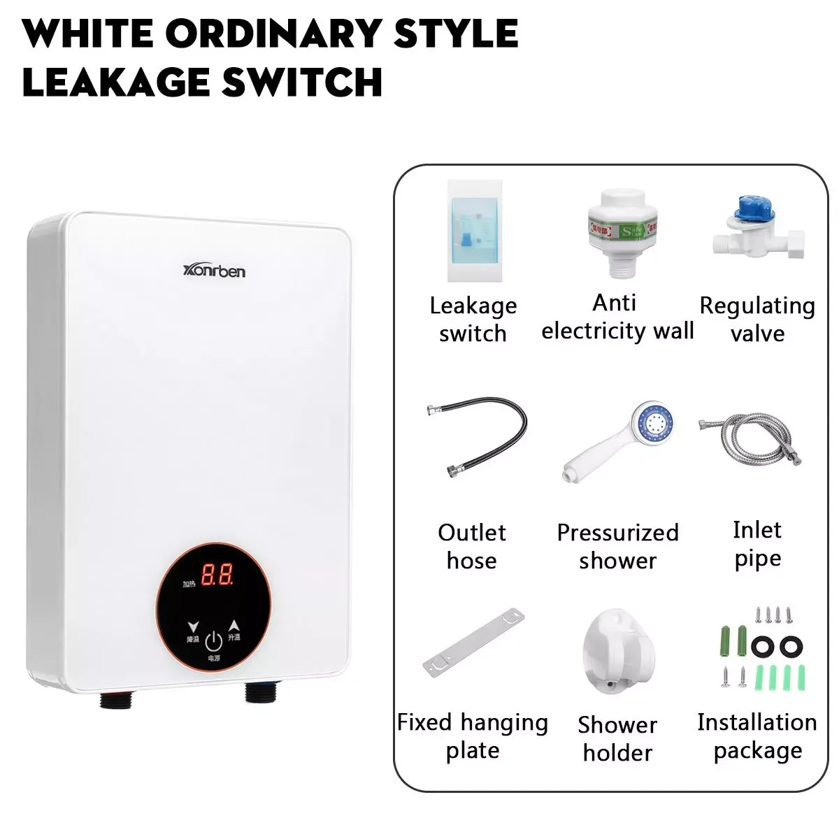 6000W Smart Electric Water Heater Remote Control Instantaneous Tankless Water Heater Kitchen Bathroom Shower Water Fast Heating enlarge