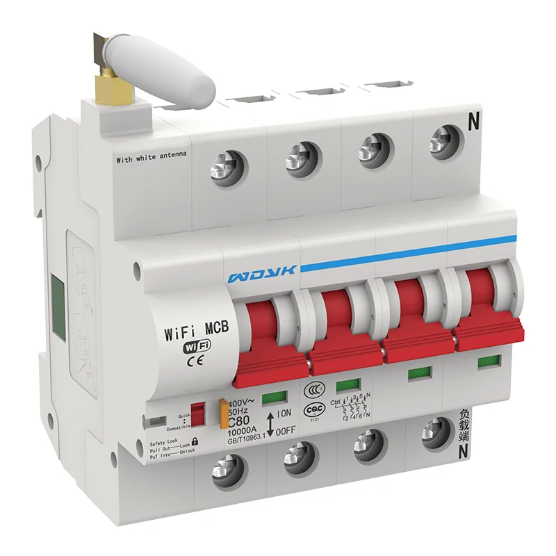 

4P 16A-100A Remote Control Wifi Circuit Breaker /Smart Switch /Automatic Recloser support alexa and google home