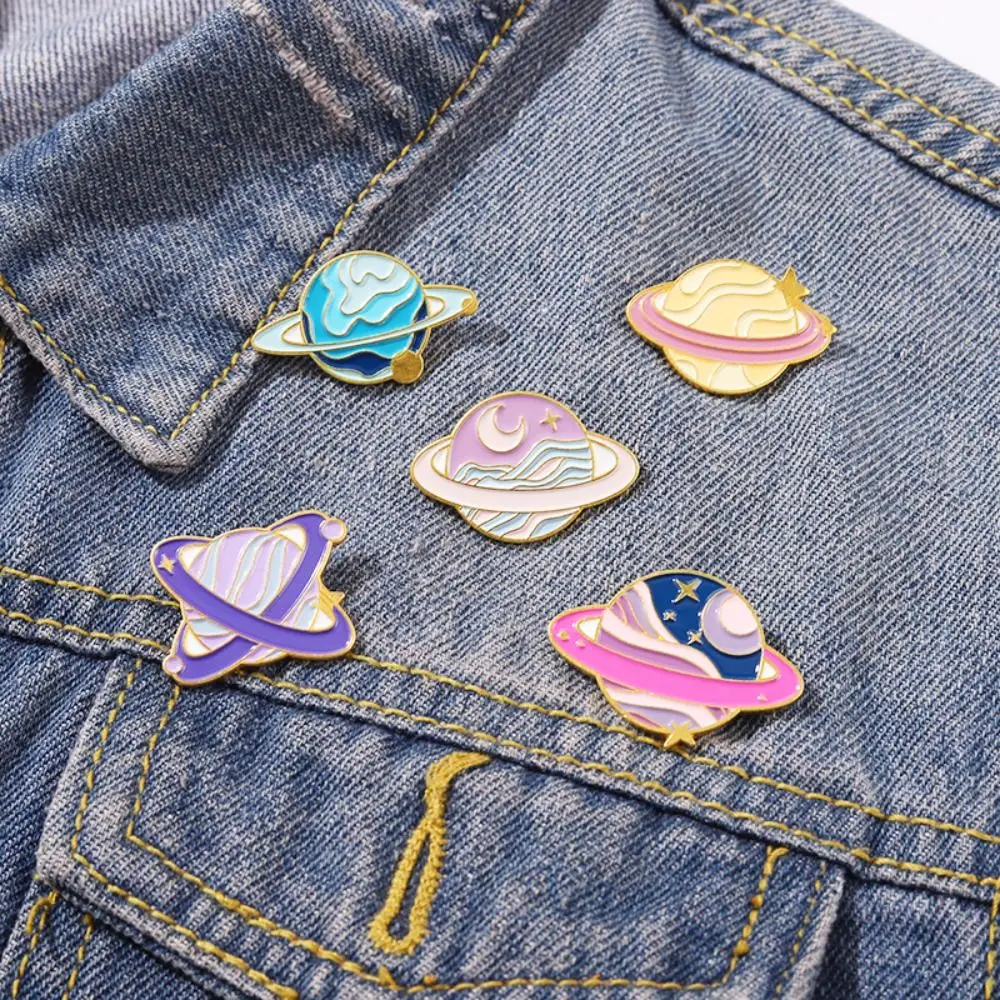 

Star Sky Galaxy Collection Enamel Pins Romantic Space Planet Metal Cartoon Badge Bag Hat Lapel Women Jewelry Kid Astronaut Gifts