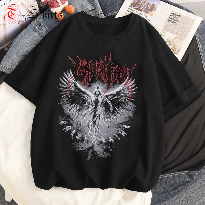

Women's Gothic Punk Style Letter Printed Oversized T Shirt Tops Tee High Street Hipster Summer Streetwear Y2k Aesthetic T-shirts